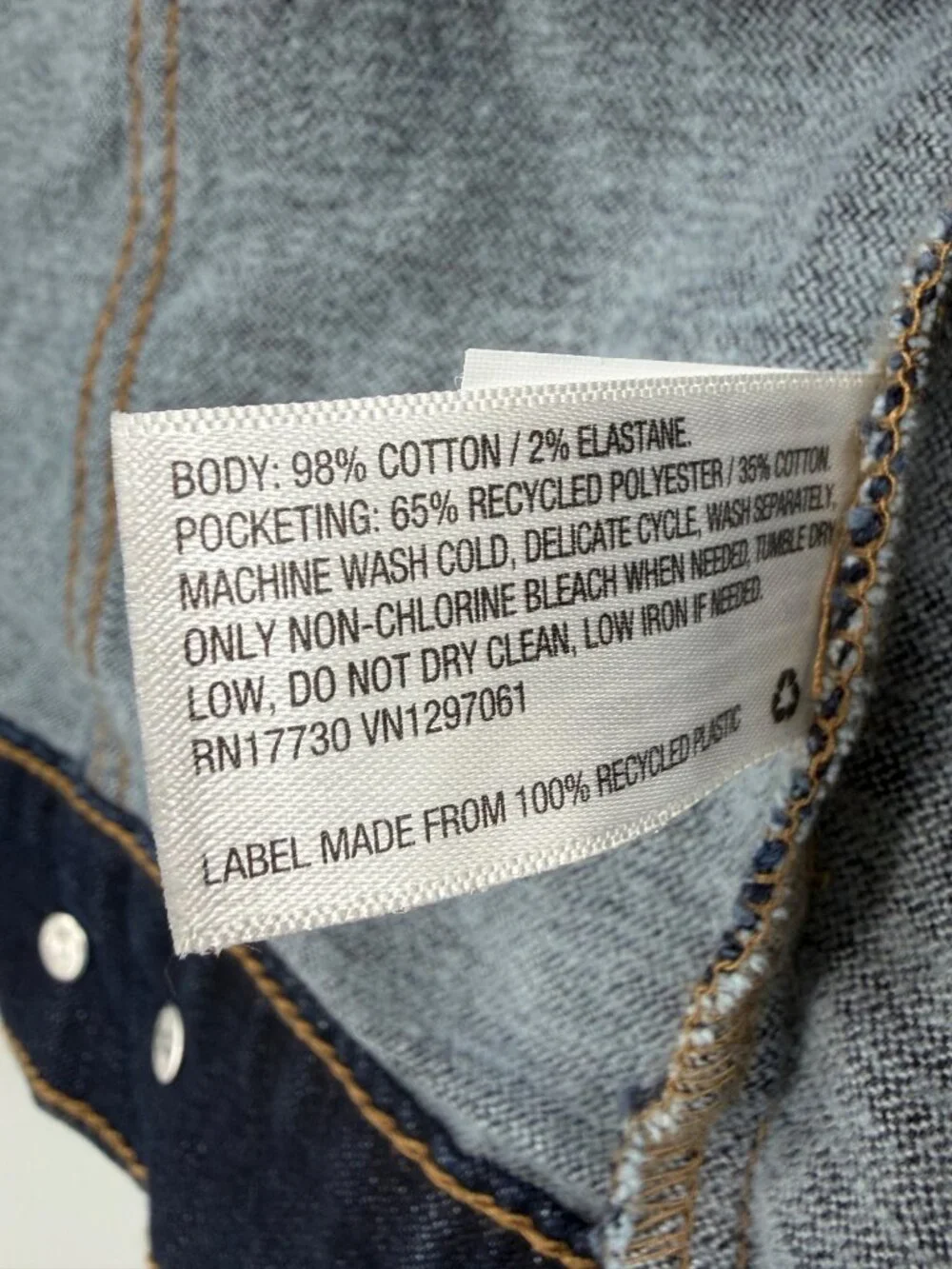 Goodfellow Co Womens Small Dark Wash Denim Jacket Cotton Blend New with tags - Picture 6 of 10